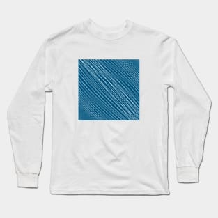 Striped-pattern, blue, white, simple, minimal, minimalist, lined-pattern, stripe, modern, trendy, basic, digital, pattern, abstract, lines, line, line-art, jewel-color, Long Sleeve T-Shirt